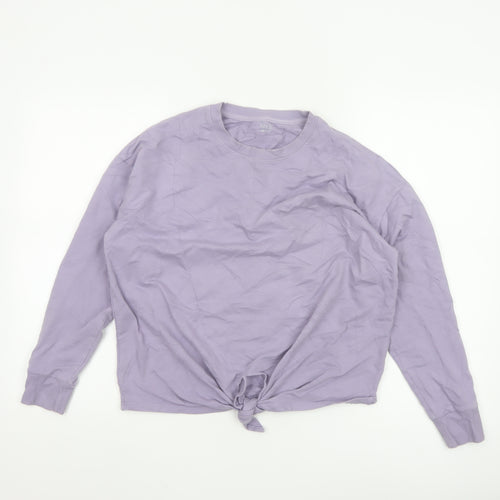 Marks and Spencer Womens Purple Cropped Long Sleeve T-Shirt Size 10