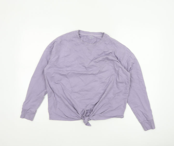 Marks and Spencer Womens Purple Cropped Long Sleeve T-Shirt Size 10