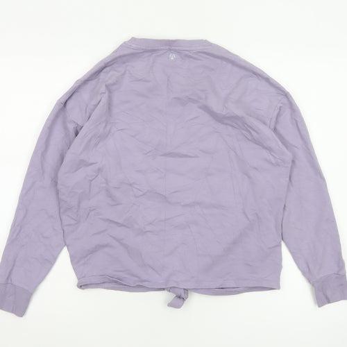 Marks and Spencer Womens Purple Cropped Long Sleeve T-Shirt Size 10