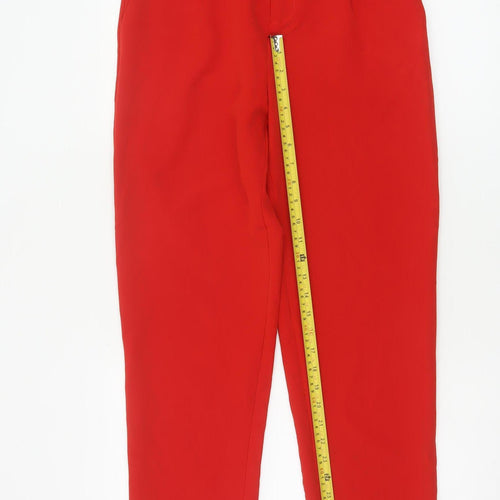 Attentif Paris Women Red Cropped Tapered Trousers Size 8