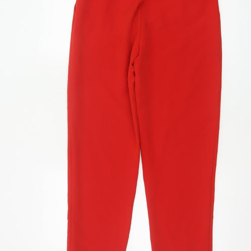 Attentif Paris Women Red Cropped Tapered Trousers Size 8