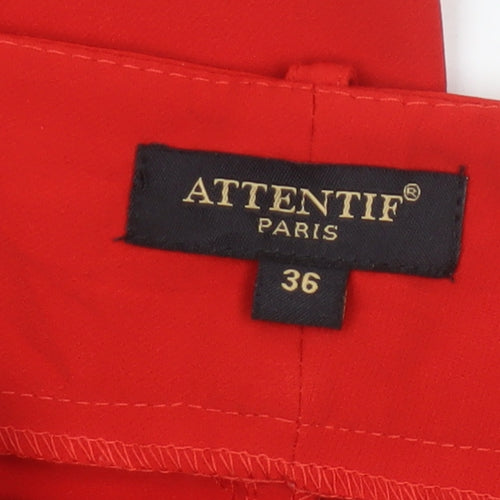 Attentif Paris Women Red Cropped Tapered Trousers Size 8