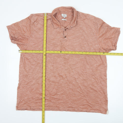 Next Men's Beige 3XL Cotton Short Sleeve Polo Shirt
