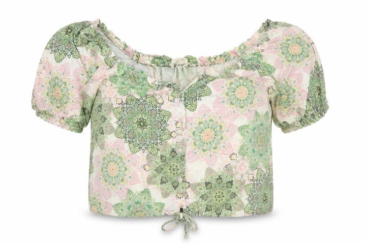FatFace Women’s Multicoloured Floral Cropped Blouse Size 10