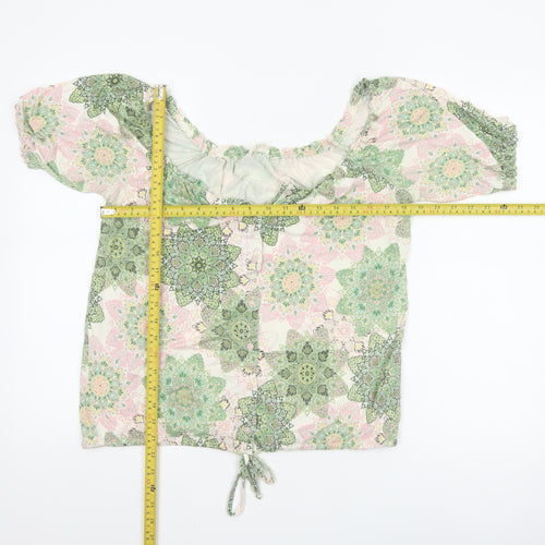 Fat Face Women’s Multicoloured Floral Cropped Blouse Size 10