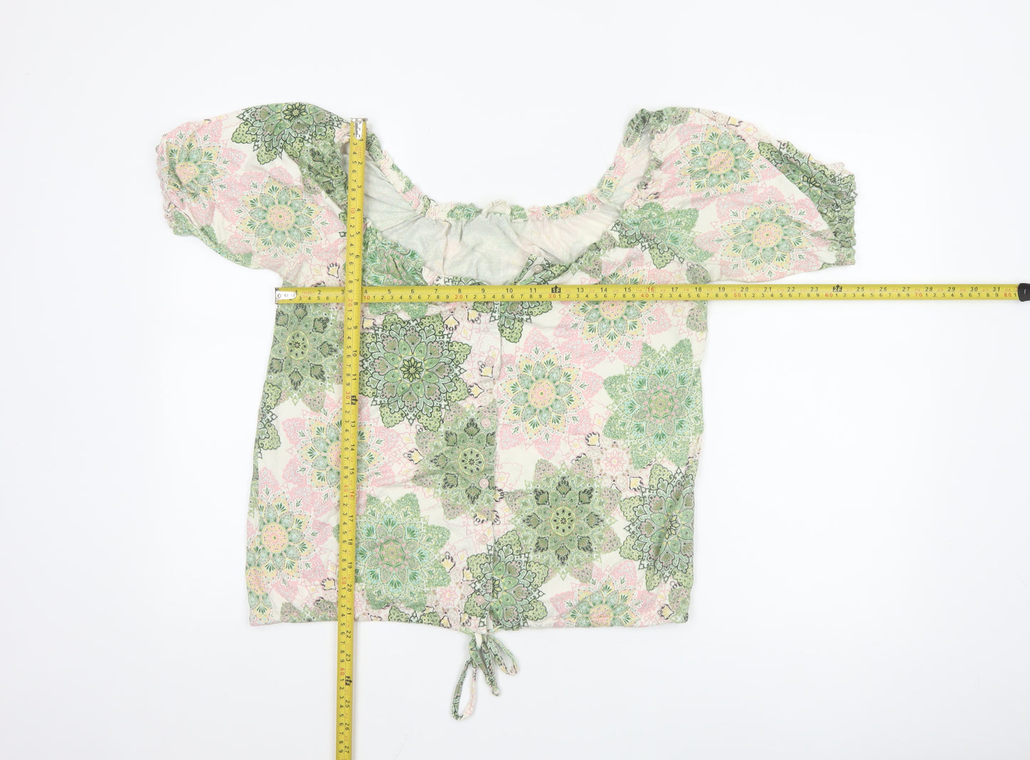 Fat Face Women’s Multicoloured Floral Cropped Blouse Size 10