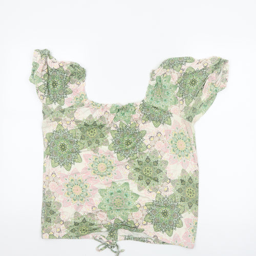 Fat Face Women’s Multicoloured Floral Cropped Blouse Size 10