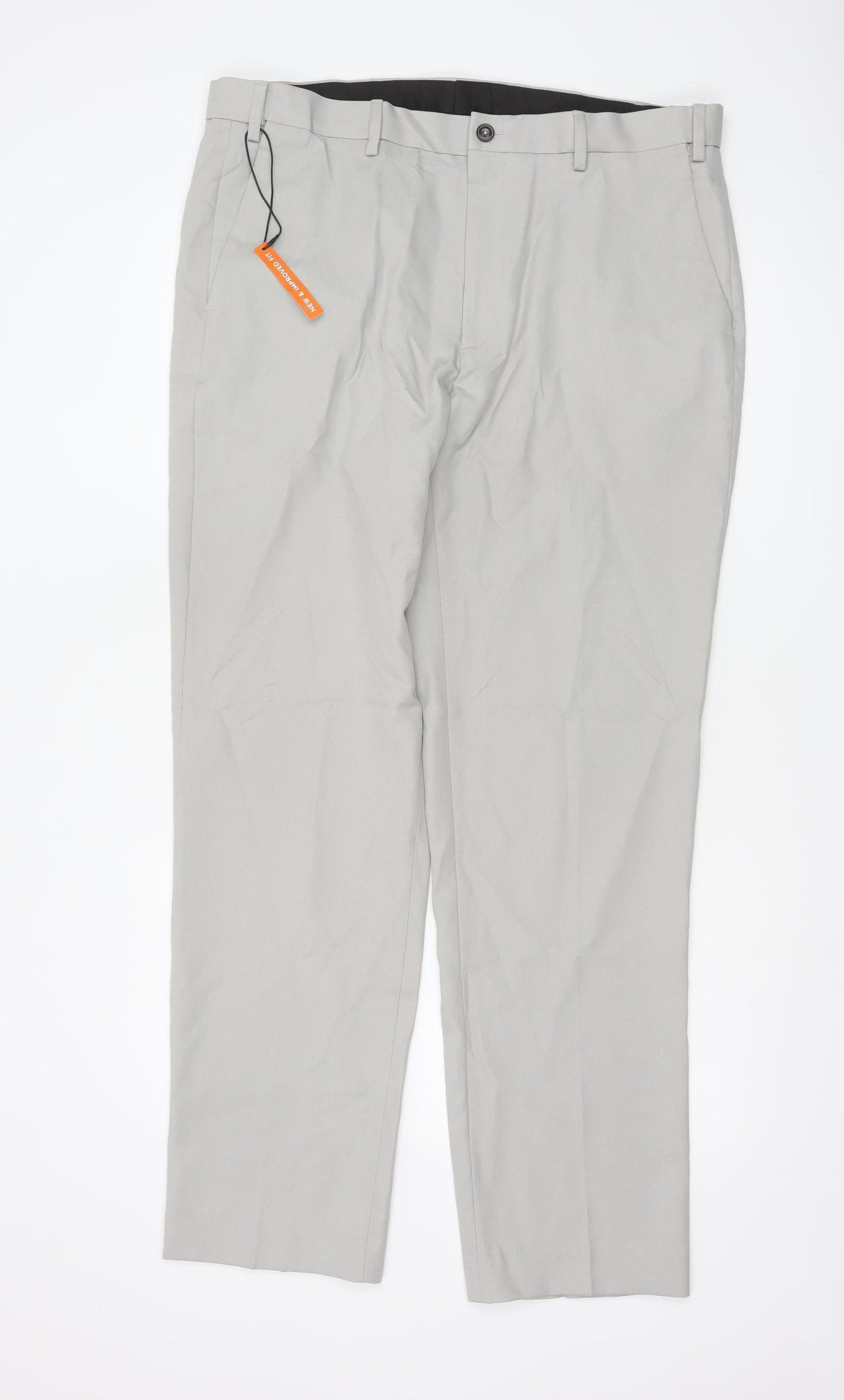 Marks and Spencer Men's Beige Regular Fit Chino Trousers 38x33