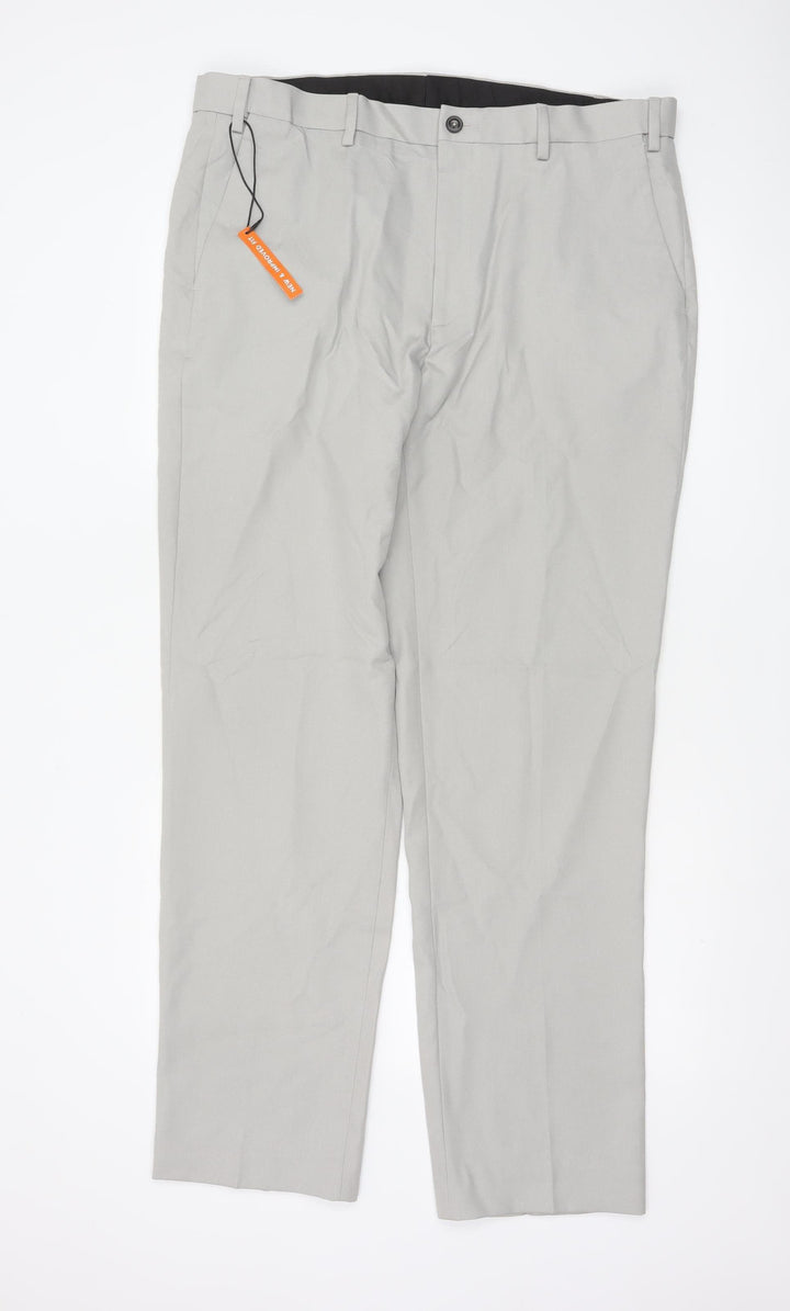 Marks and Spencer Men's Beige Regular Fit Chino Trousers 38x33