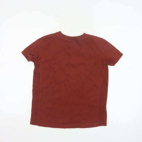 Champion Women's Brown XS Embroidered Logo Cotton T-Shirt