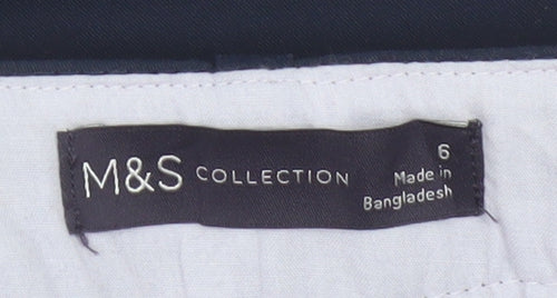 Marks and Spencer Women's Blue Slim Fit Ankle Trousers Size 6