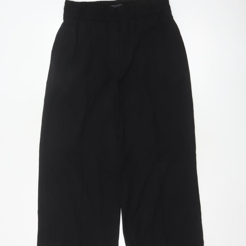 Marks and Spencer Womens Black Size 12 Wide-Leg Trousers