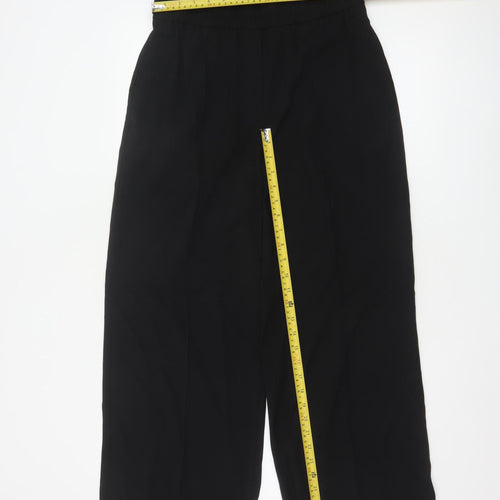 Marks and Spencer Womens Black Size 12 Wide-Leg Trousers