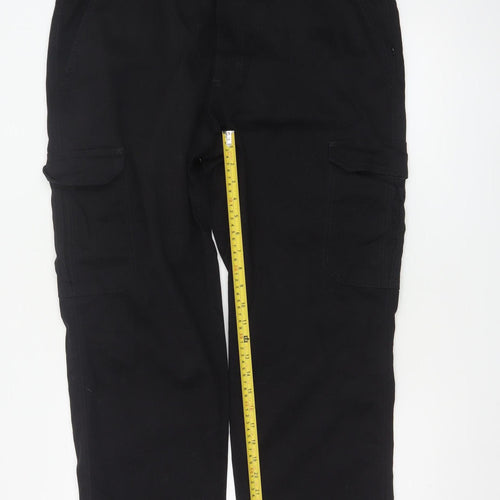 Lee Men’s Black Cargo Trousers W38 L30 Regular Straight Fit