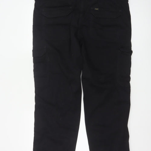Lee Men’s Black Cargo Trousers W38 L30 Regular Straight Fit
