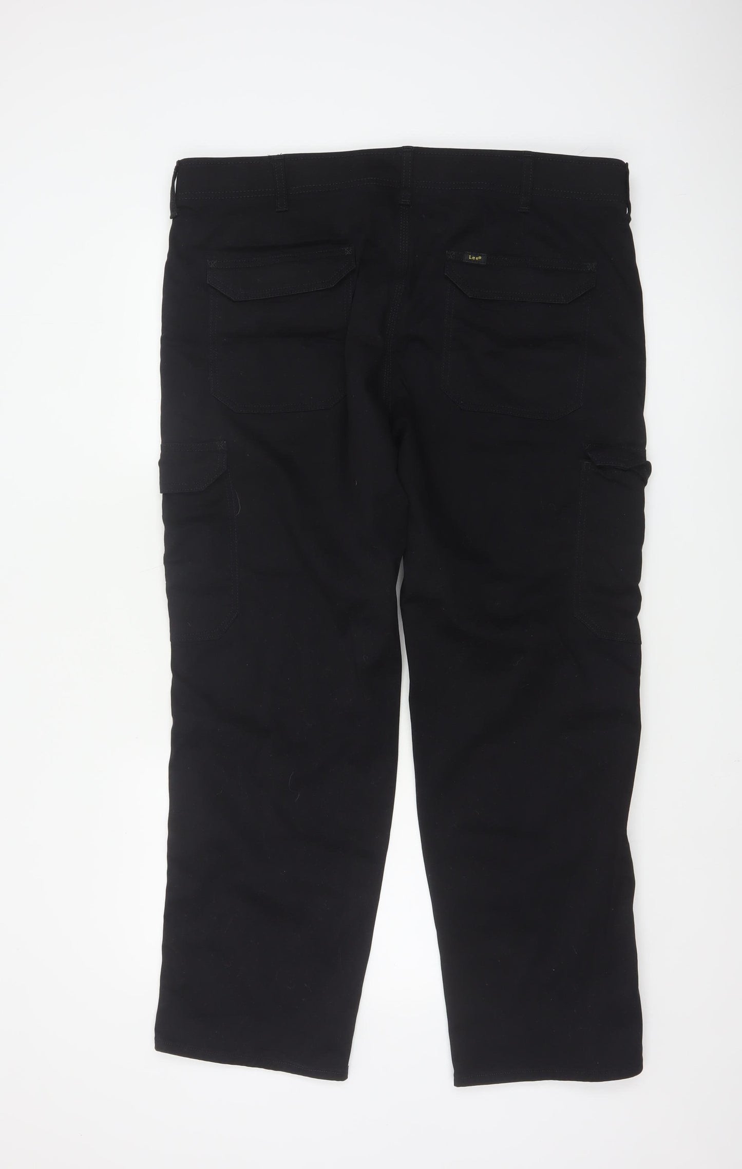 Lee Men’s Black Cargo Trousers W38 L30 Regular Straight Fit