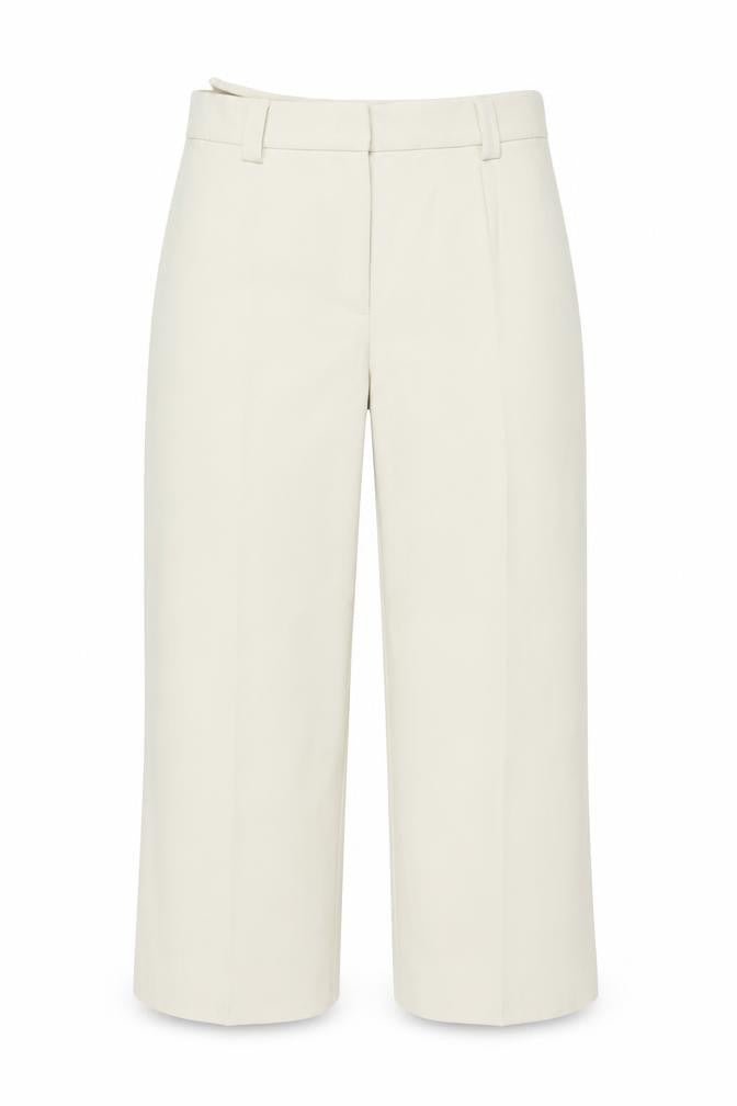Front view of Marks & Spencer Men's Beige Regular Fit Dress Pants, size 18, Belted