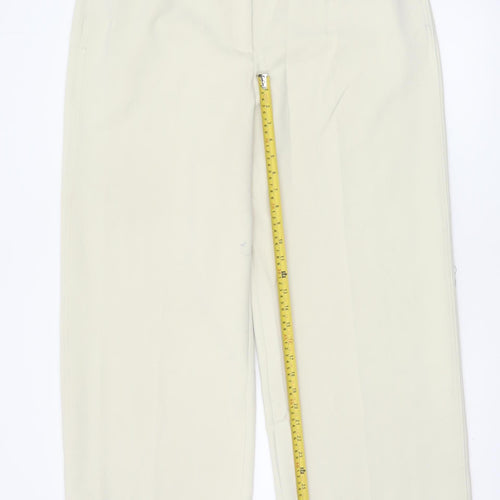 Marks and Spencer Men's Beige Regular Fit Dress Pants Size 18 Belted