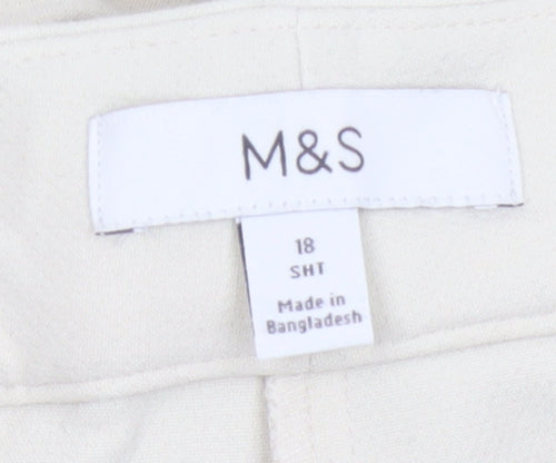 Marks and Spencer Men's Beige Regular Fit Dress Pants Size 18 Belted
