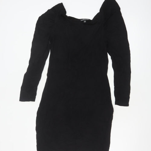 Warehouse Women’s Black Size 10 Bodycon Square Neck Dress