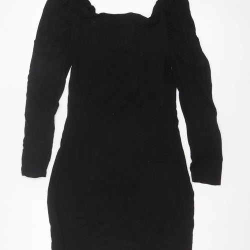 Warehouse Women’s Black Size 10 Bodycon Square Neck Dress