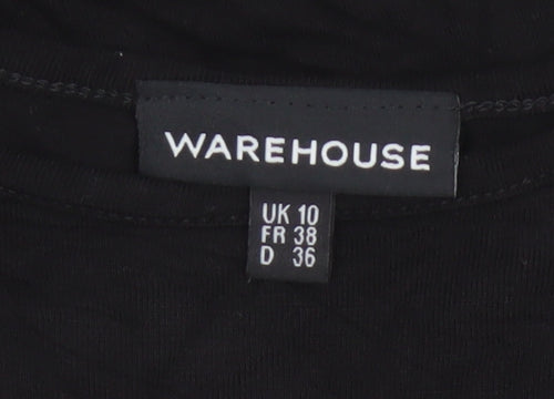 Warehouse Women’s Black Size 10 Bodycon Square Neck Dress