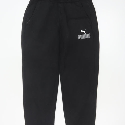 Puma Men's Black Jogger Sweatpants S Regular Fit Fleece