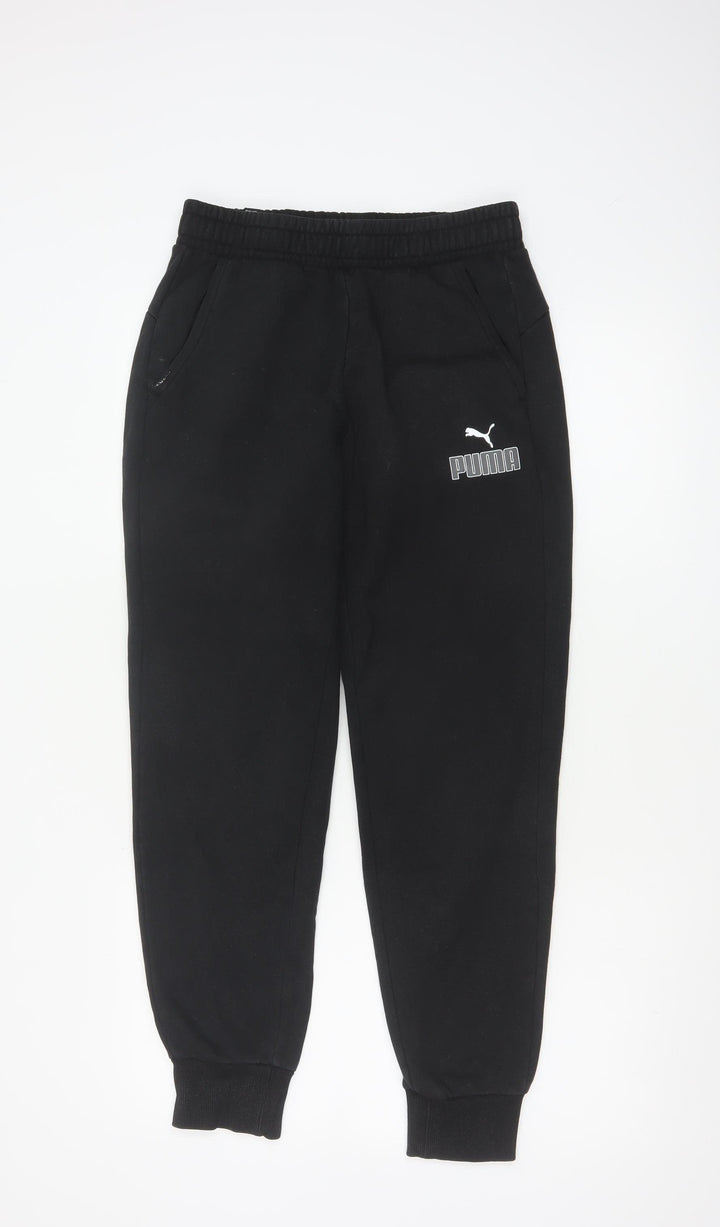 Puma Men's Black Jogger Sweatpants S Regular Fit Fleece