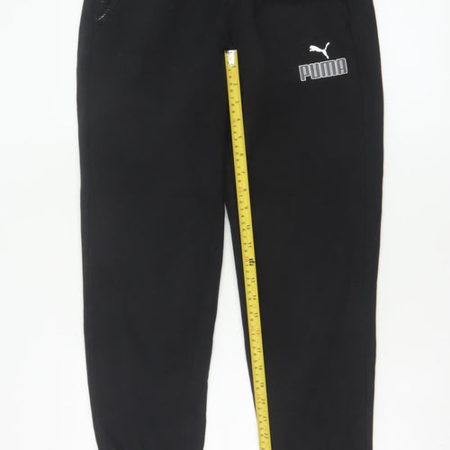 Puma Men's Black Jogger Sweatpants S Regular Fit Fleece