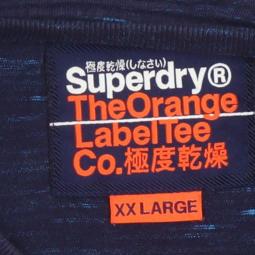 Superdry Men's Blue 2XL The Orange Label Short Sleeve Crew Neck T-Shirt