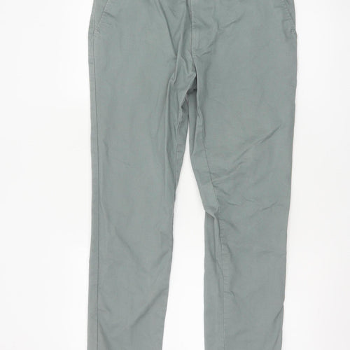 Marks and Spencer Men's Green Slim Fit Chino Trousers 32W 29L