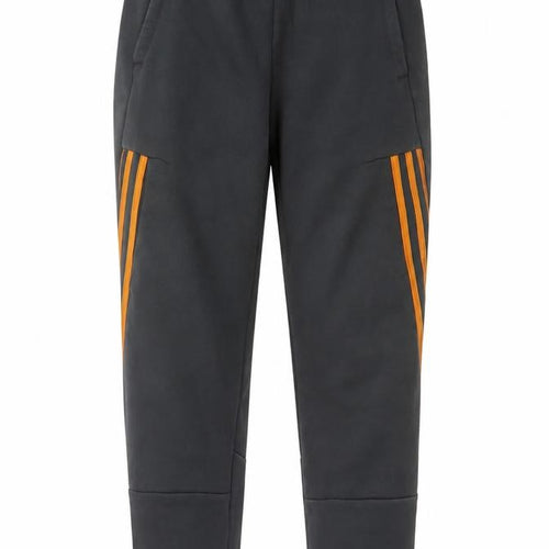 Adidas Boys Black Jogger Trousers 11-12 Years with Orange Stripe