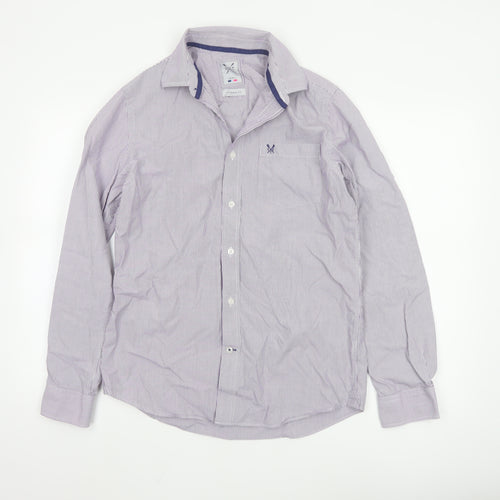 Crew Clothing Co. Men's Purple Striped Slim Fit Button-Up Shirt Size S