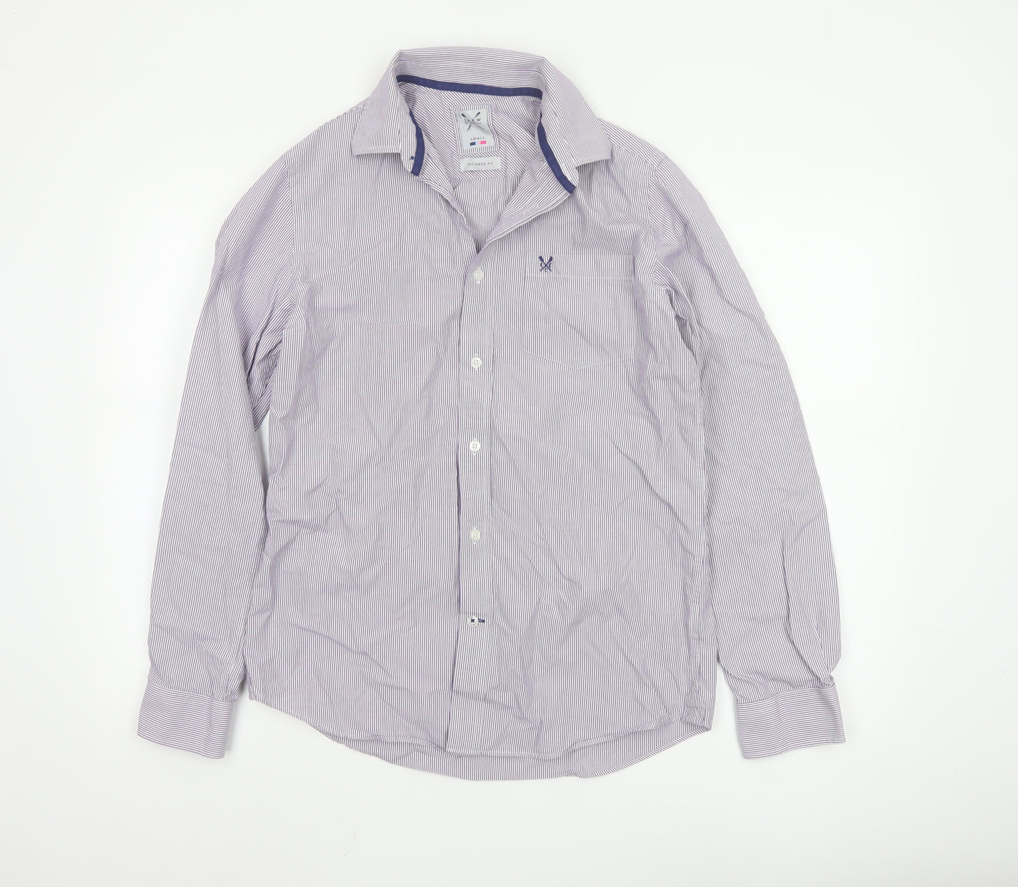 Crew Clothing Co. Men's Purple Striped Slim Fit Button-Up Shirt Size S