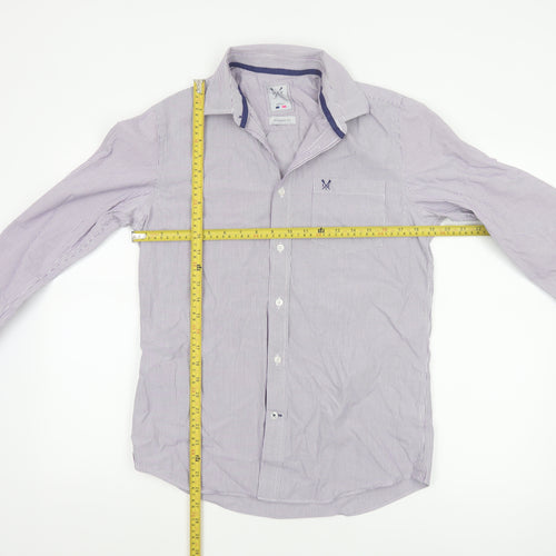 Crew Clothing Co. Men's Purple Striped Slim Fit Button-Up Shirt Size S