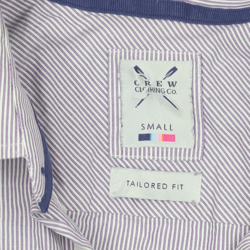 Crew Clothing Co. Men's Purple Striped Slim Fit Button-Up Shirt Size S