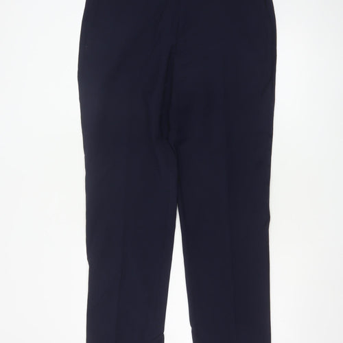 Marks and Spencer Men's Blue Regular Fit Wool Blend Dress Trousers 36W 33L