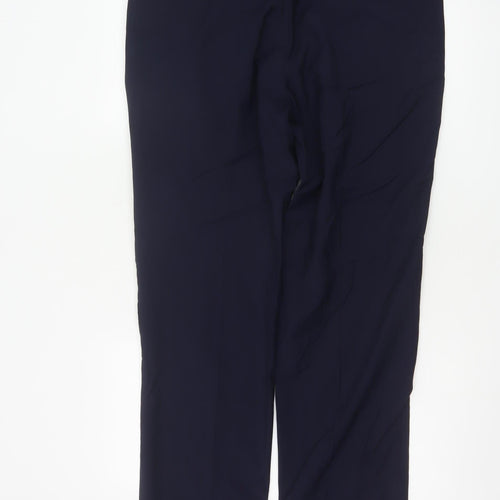 Marks and Spencer Men's Blue Regular Fit Wool Blend Dress Trousers 36W 33L