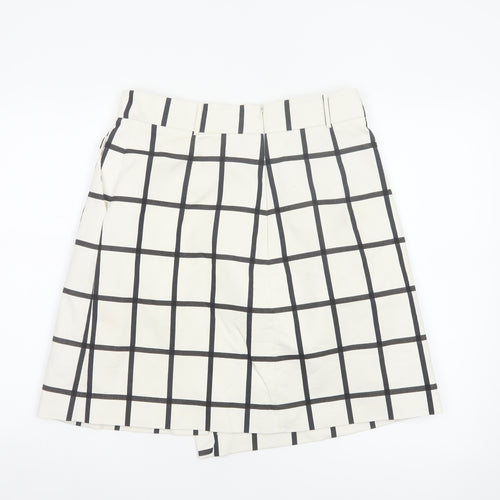 Karen Millen Women’s White Check A-Line Knee Length Skirt UK 14