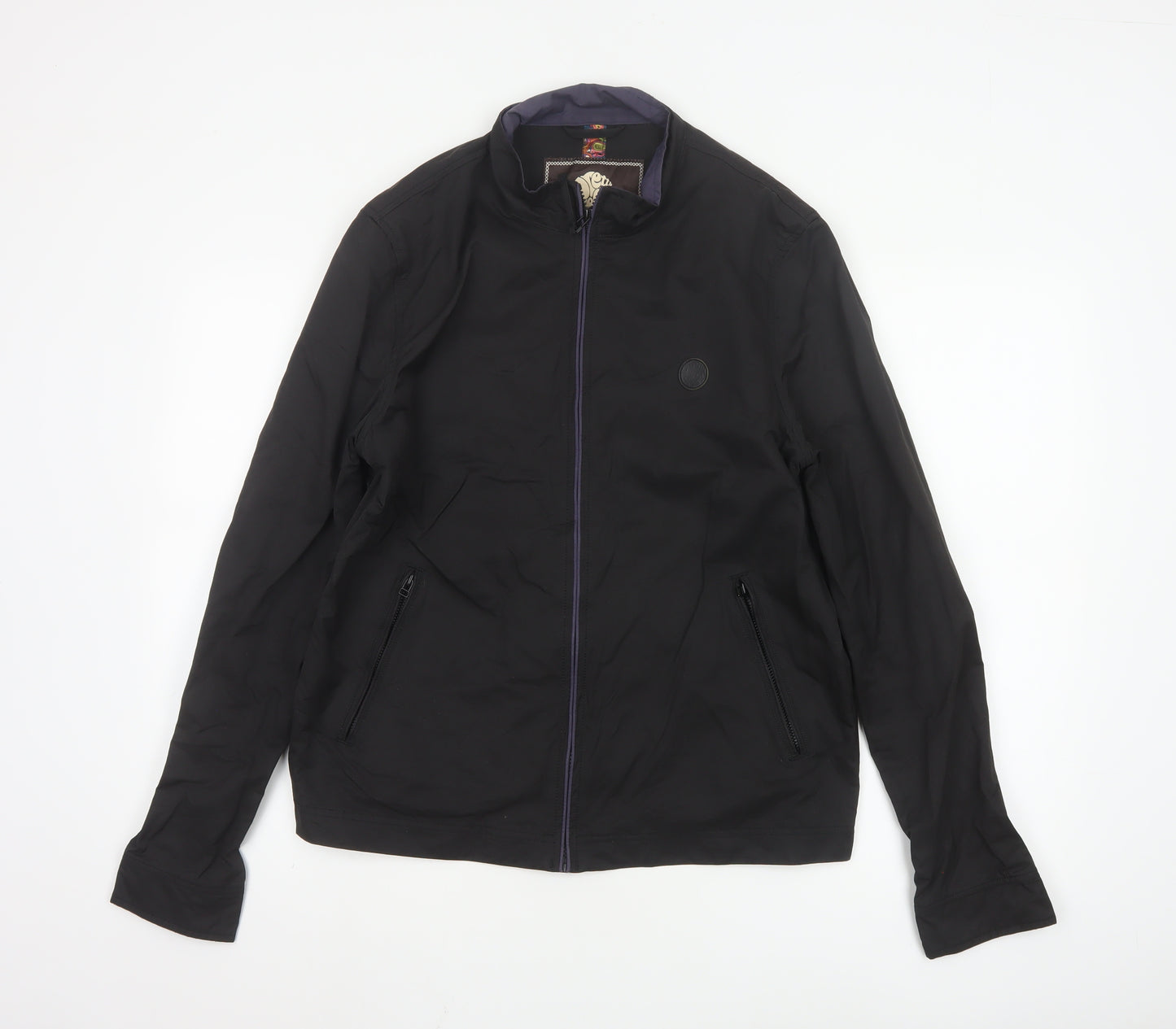 Pretty Green Men's Black L Full Zip Cotton Nylon Jacket