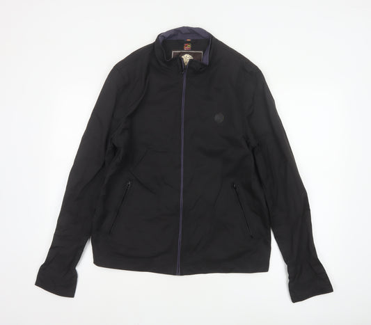 Pretty Green Men's Black L Full Zip Cotton Nylon Jacket