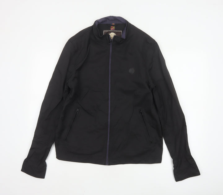 Pretty Green Men's Black L Full Zip Cotton Nylon Jacket