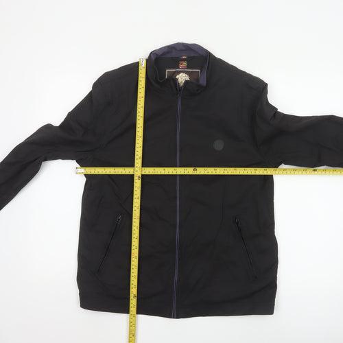 Pretty Green Men's Black L Full Zip Cotton Nylon Jacket