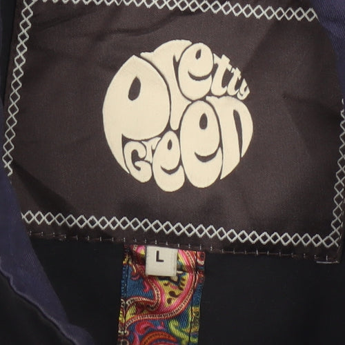 Pretty Green Men's Black L Full Zip Cotton Nylon Jacket