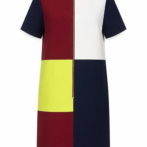 Ted Baker Womens Multicoloured Shift Dress Size 12 Colourblock Zip