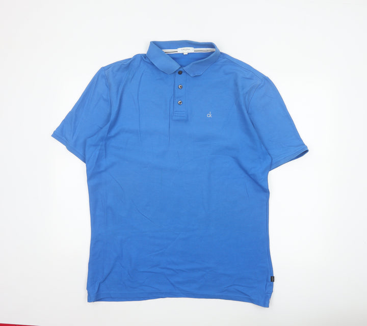 Calvin Klein Golf Men's Blue Polo Shirt XL Cotton Blend