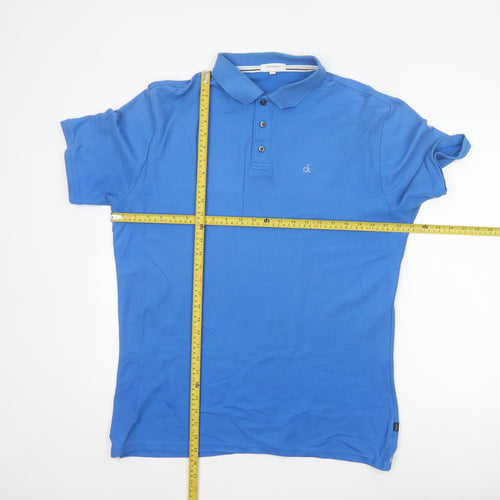 Calvin Klein Golf Men's Blue Polo Shirt XL Cotton Blend