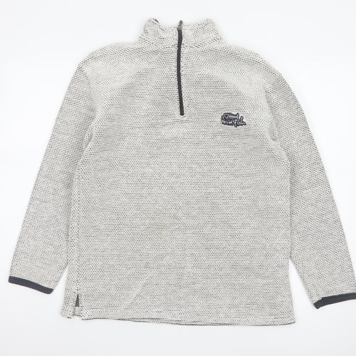 Weird Fish Mens Grey Knit 1/2 Zip Sweatshirt Size S