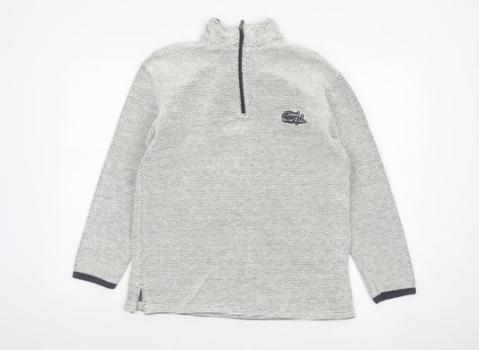 Weird Fish Mens Grey Knit 1/2 Zip Sweatshirt Size S