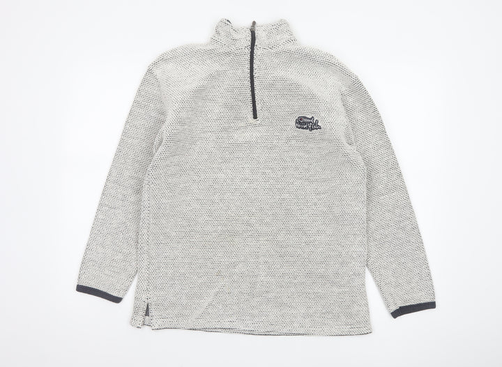 Weird Fish Mens Grey Knit 1/2 Zip Sweatshirt Size S